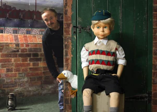 Buzz Hawkins with his creation Billy Bradshaw ahead of his new show, 'Goosed'