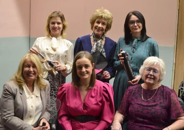 Steel Magnolias by CADOS at Chorley Little Theatre. Back row: Cassandra Moon, Sue Hilton, Kate Burke. Front row: Diane Glover, Joanna Gillespie, Renee Clitheroe