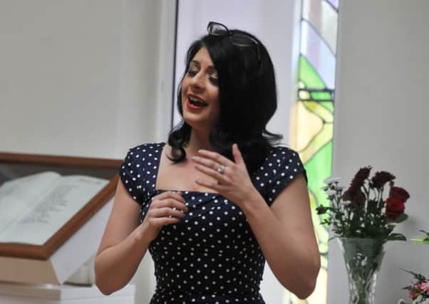 Britain's Got Talent opera star, Lucy Kay, visits patients and staff at St Catherine's Hospice, Preston.