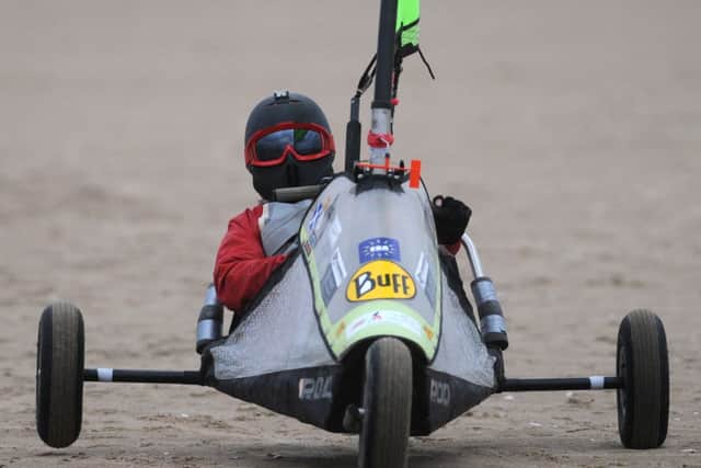 Sandyachting regatta on St Annes beach involving yachts from all over the country