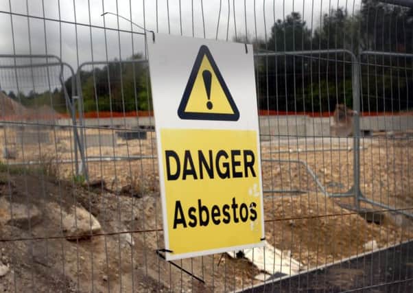 Asbestoes warning sign
