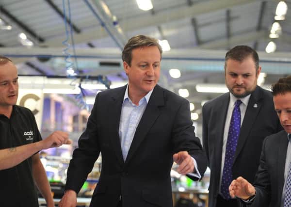 Prime Minister David Cameron at ACDC Lighting Systems, Barrowford. Photo Neil Cross.