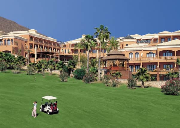 The majestic Hotel Las Madrigueras looms large over the Golf Las Americas course.