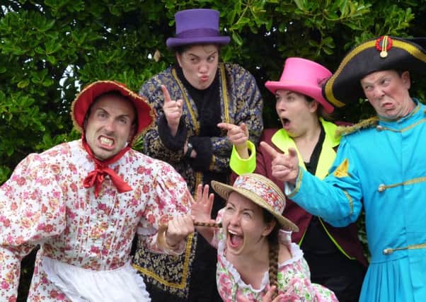 Lytham-educated actor James Dangerfield (left) and other members of the Illyria company cast prepare to present The Taming of the Shrew at Lytham  Hall