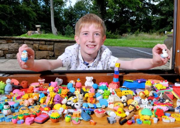 Photo Neil Cross
Nine-year-old Matthew Waring of Goosnargh has a collection of more than 3,500 erasers