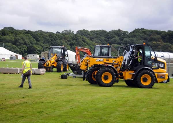 Setting up for the 2015 Royal Lancashire Show at Salesbury Hall in Ribchester