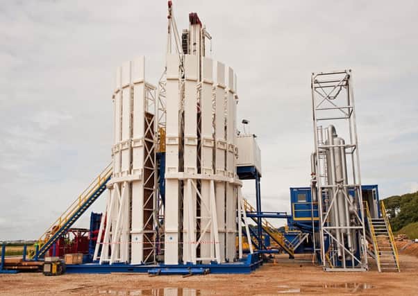 A hydraulic fracturing drilling rig