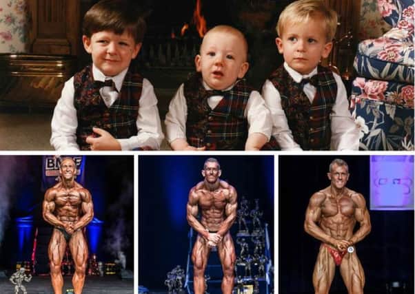 Dedicated trio: Brothers James, Tom and Chris Poyner (left to right), as babies and now