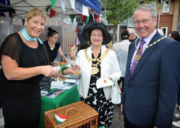 Angela Brown from La Corte serves the Mayor of South Ribble, Coun Mary Green, and her husband and consort, Tony