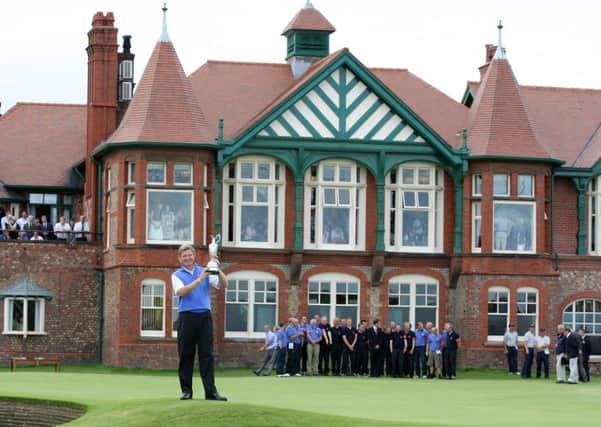 Ernie Els lifts the Claret Jug after the last Open at Royal Lytham and St Annes