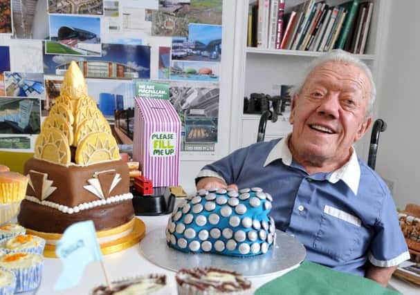 Star Wars actor Kenny Baker judging the Great architectural Bake Off at Frank Whittle Partnership, Preston