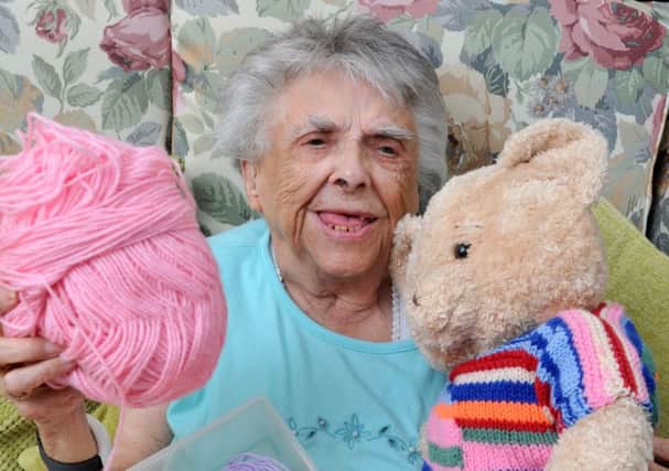 Kind: Sybil Edwards is knitting for the needy