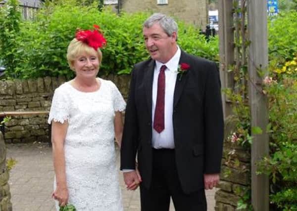 54-year-old Catherine Fletcher married 60-year-old Graham Stansfield in their local registry office in Burnley. Graham almost died from TTP (s)