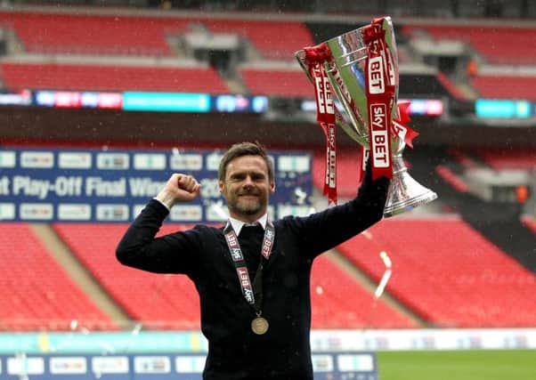Graham Alexander celebrates Wembley success