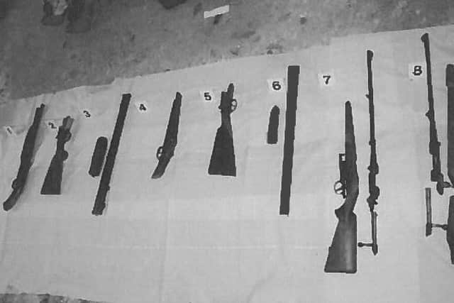 Guns recovered from addresses in Cumbria and Morecambe by officers from Titan, the North west organised crime unit