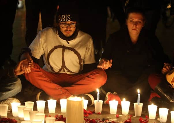 Candlelit vigil for Paris