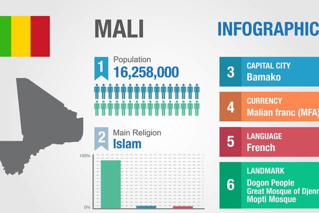 Mali infographic, credit - Shutterstock