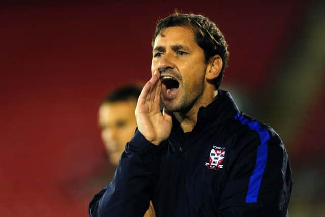 Johnstone's Paint Trophy. Area Quarter-Finals.	
Barnsley FC v York City.
York manager Jackie McNamara.
10th November 2015.
Picture : Jonathan Gawthorpe