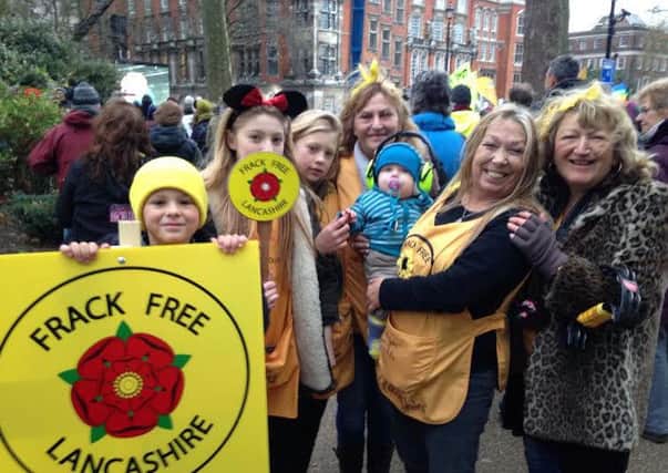 Anti-frackers the Lancashire Nanas  at Climate Change rally in London November 2015