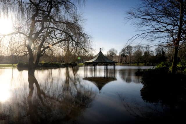 Miller Park under water after record levels of flooding on Boxing Day in Preston