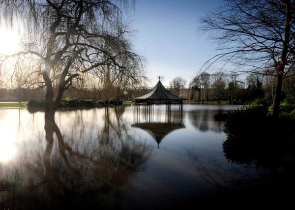 Miller Park under water after record levels of flooding on Boxing Day in Preston