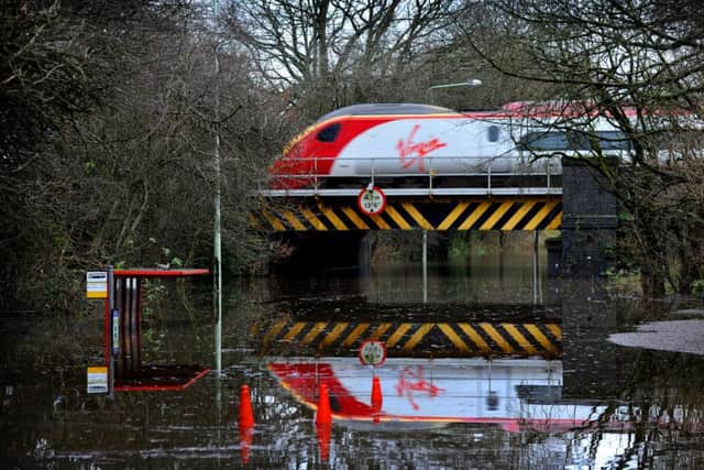 The railway bridge at Euxton that has become an interent hit since the floods