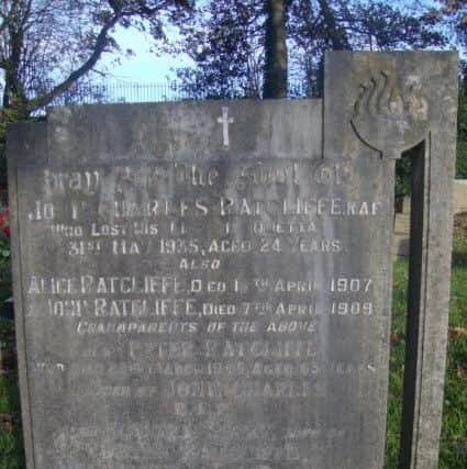 The family headstone of John Ratcliffe at Anderton