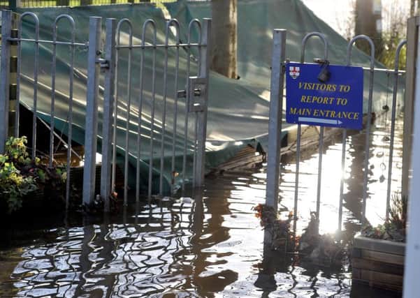 St Michaels on Wyre CE Primary School is under water after Storm Desmond caused flooding in the area
