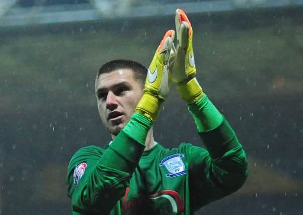 Sam Johnstone says farewell to the PNE fans after the Brentford game