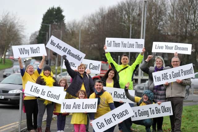 Photo Neil Cross
The Happiness Centre "protest" on the Ring Road in Preston