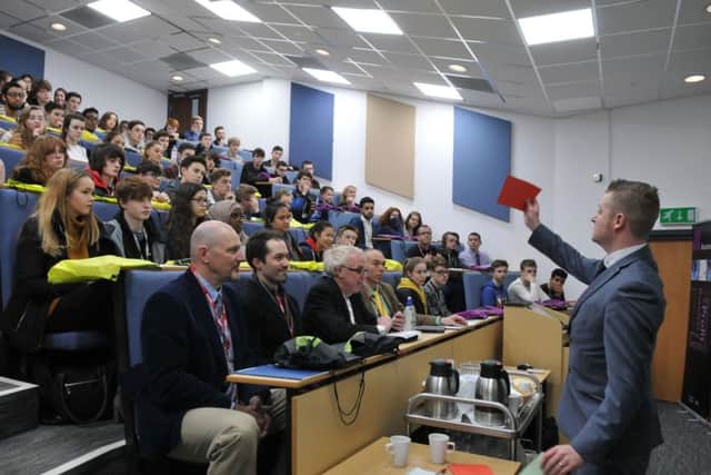 The conference at Runshaw College on the controversial topic of fracking.