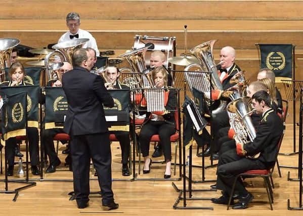 Longridge Band  on the winning beat in Preston's Brass at The Guild concert at ther weekend