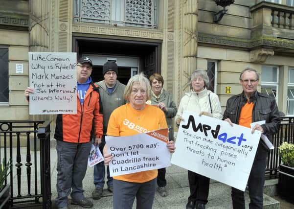 PUBLIC MEETING: Frack Free Lancashire supporters pictured previously at County Hall