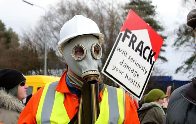 Protesters campaign against  fracking. See letters