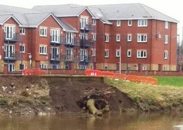 Repairs to the flood wall on the River Ribble, near Broadgate, which was damaged during December's storms