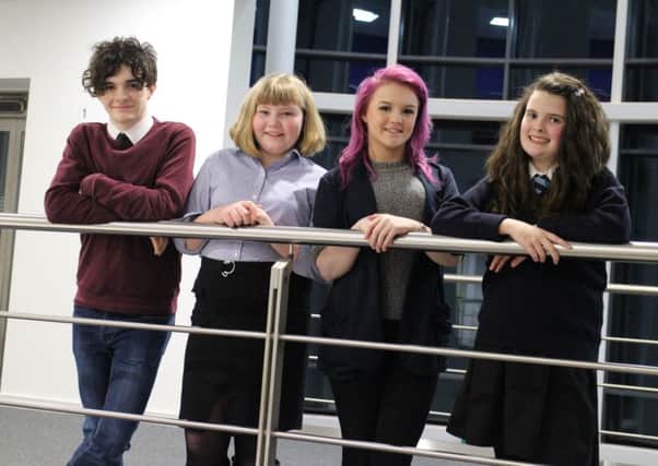 The four candidates standing for North Tynesides Member of UK Youth Parliament  left to right: Dillon Blevins, Zara Smith, Rachel Harvey and Anya Croskery.