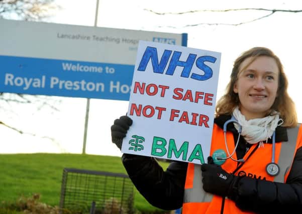 Photo Neil Cross
Junior Doctors striking in a row over the new government contract at Royal Preston Hospital
Dr Bryony Patrick