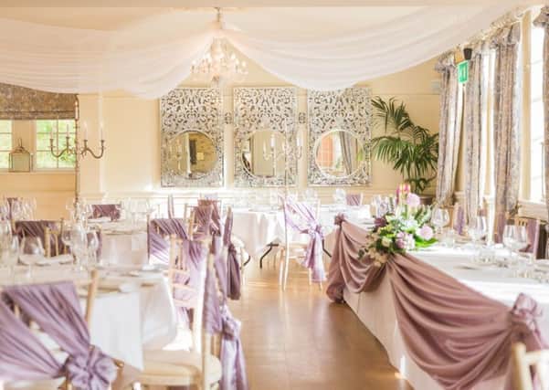 One of the wedding breakfast rooms at Eaves Hall
