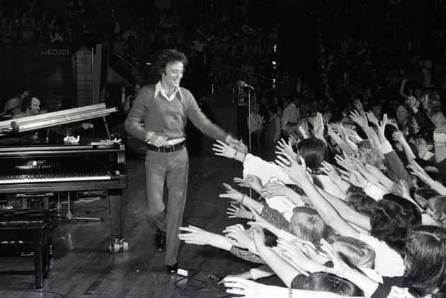 Gilbert O'Sullivan thanks fans after his gig at Preston Guild Hall in May 1973