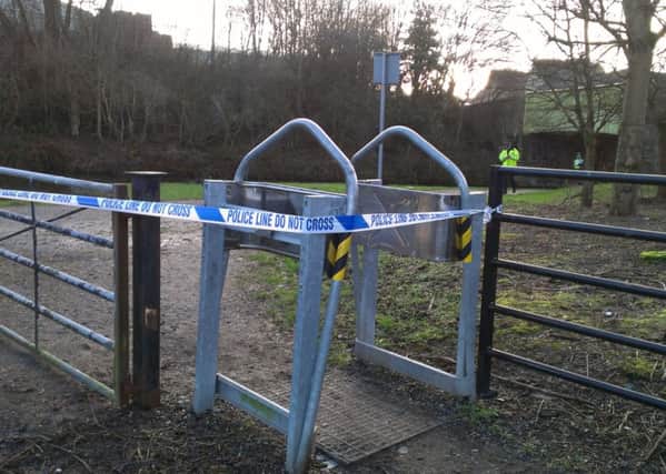 An area next to the canal was sealed off this morning