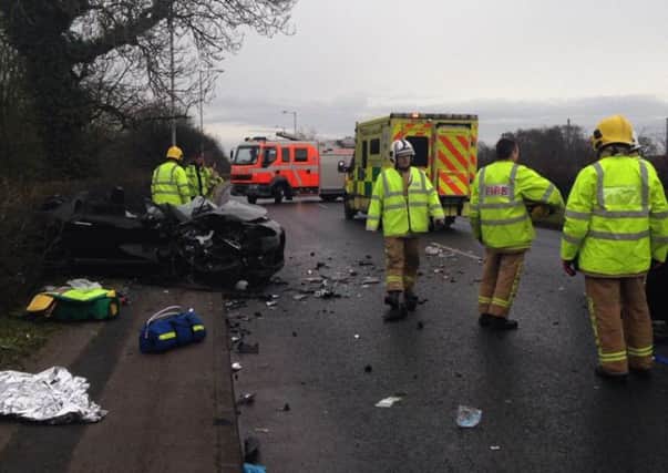 Crash on A6 near Lancaster University. Picture: @LancsRoadPolice
