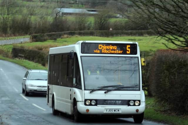 The Number 5 bus en route between Chipping and Longridge