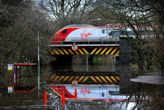 Photo Neil CrossThe railway bridge at Euxton that has become an interent hit since the floods