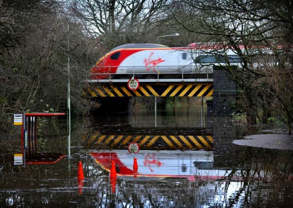 Photo Neil CrossThe railway bridge at Euxton that has become an interent hit since the floods