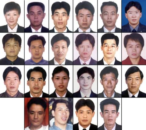 The Chinese cocklers who died in Morecambe Bay. Photo by Lancashire Police /PA.  / victims