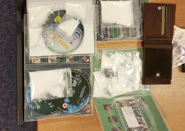 Fylde Police Facebook page pic of drugs found hidden in Breaking Bad DVDS