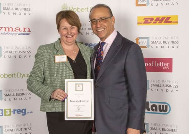 DELIGHT: Maria Calderbank with Theo Paphitis