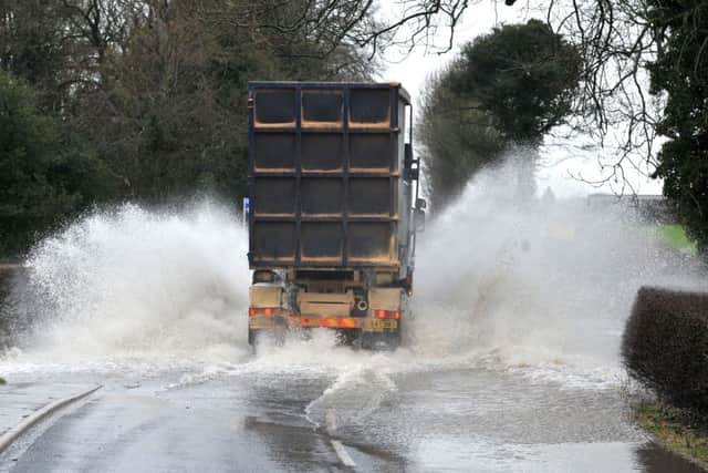 Photo Neil Cross:  Flooding on Whittingham Lane near Goosnargh
