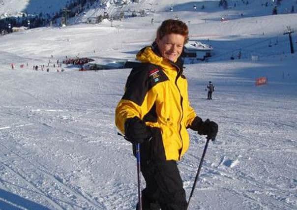 Maria Pikulski, 54, from Leyland skiing in Italy