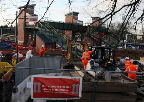 LEYLAND 28-01-16
The new bridge at Leyland railway station is near completion.   The bridge will make access easier for people with disabilities.